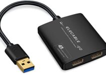 USB 3.0 to Dual DisplayPort Adapter – 5K+5K@60Hz Ultra HD – Built-in DisplayLink DL6950 Chip – Extend Screen to Multiple Monitor TV Compatible with Windows,Mac OS,Android,Chrome OS,Ubuntu (DP+DP)