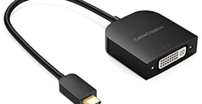 USB C to DVI Adapter 1080P@60Hz, CableCreation USB-C to DVI-D Cable Adapter Compatible with MacBook Pro/Air 2020 2019, iPad Pro 2020/2018, Surface Book 2, XPS 15 13, Galaxy S20 S10
