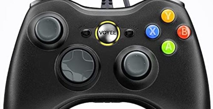 VOYEE PC Xbox Controller, Precise Xbox 360 Controller Wired PC Gaming Controller Enhanced with Dual Shock Compatible with Xbox 360 Slim PC Windows