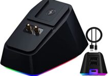 VeoryFly Upgraded RGB Charging Dock Chroma for Razer Mouse with 2 USB Ports,Type-C Fast Charger for Razer DeathAdder V2 Pro,Naga Pro,Viper Ultimate,Basilisk Ultimate Wireless Gaming Mice with Cable