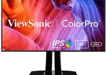 ViewSonic VP3268a-4K 32 Inch Premium IPS 4K Monitor with Advanced Ergonomics, ColorPro 100% sRGB Rec 709, 14-bit 3D LUT, Eye Care, HDR10 Support, HDMI, USB C, DisplayPort for Professional Home Office