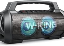 W-KING 70W Bluetooth Speaker, IPX6 Waterproof Portable Party Speakers Colorful Lights, Rich Bass Loud Bluetooth Speaker with Superb 15600mAH Power Bank, Outdoor Wireless Speakers with Microphone Slot