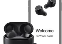 WYZE Wireless Ear Buds 5.0 Bluetooth Ear Headphones with IPX5 Sweat Resistance, 30 dB Noise Reduction,4 Voice-Isolating Mics, Alexa Built-in True Wireless Earbuds,Charging Case, Workout,Sports