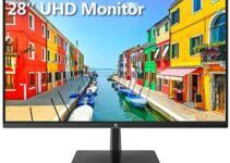 Z-Edge U28I4K 28-inch Gaming Monitor Ultra HD 4K 3840×2160 IPS LED Monitor, 300 cd/m², 4 ms Response Time, HDMI+DP+Type-C+USB-B+USB2, Built-in Speakers, FreeSync Technology