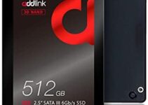 addlink Internal SSD 512GB S20 2.5″ 3D NAND SSD up to 550MB/s SATA III 6Gb/s Read 550MB/s Write 500MB/s 2.5inch Internal Solid State Drive