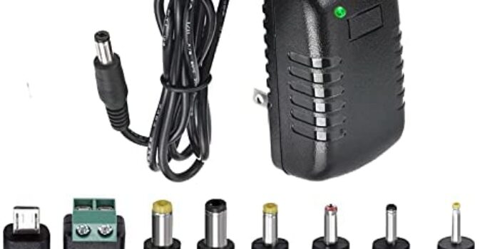 AC Adapter, 12V/2A AC DC Switching Power Supply Adapter(Input 100-240V, Output 12V 2A) with DC Connector 12V / 2A（1 Pack）