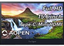 AOPEN 16PM6Q bmiux 15.6-inch Full HD (1920 x 1080) Portable IPS Monitor (2 x USB Type-C & 1 x Mini HDMI Port), Black