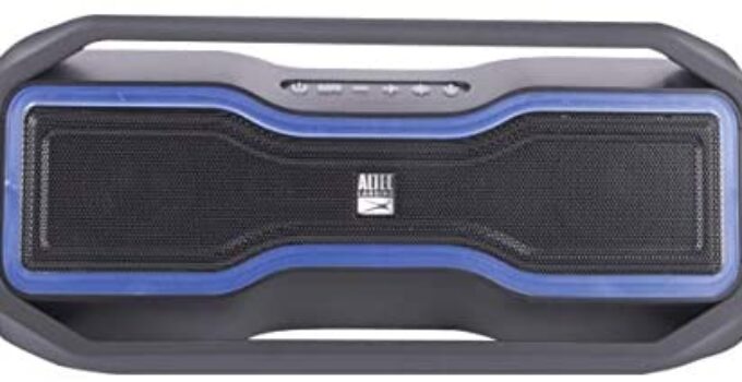Altec Lansing RockBox – Waterproof, Wireless, Bluetooth Speaker, Floating, IP67, Portable Speaker, Strong Bass, Rich Stereo System, Microphone, 100 ft Range, Lightweight, 12-Hour Battery, LED Lights