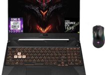 Asus TUF F15 15.6″ FHD IPS 144Hz Premium Gaming Laptop, Intel Core i5-10300H (> i7-8750H), 16GB RAM, 1TB PCIE SSD, GeForce GTX 1650, RGB Backlit Keyboard, Win10 + Gaming Mouse