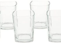Circleware Take Square Shot Glasses, Set of 6, 2.3 Ounce, Clear, Limited Edition Glassware Whiskey Drinking Cups