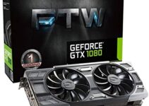 EVGA GeForce GTX 1080 FTW DT GAMING ACX 3.0, 8GB GDDR5X, RGB LED, 10CM FAN, 10 Power Phases, Double BIOS, DX12 OSD Support (PXOC) Graphics Card 08G-P4-6284-KR (Renewed)