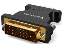 FOINNEX DVI to VGA, DVI-D to VGA Adapter, DVI VGA Converter Supports 1080P FHD Resolution Compatible for Computer, Laptop and Monitor, TV, KVM