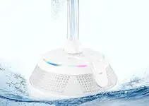 Fountain Waterproof Bluetooth Speaker, Wireless Shower Floating Party Outdoor Pool Speakers with Lights Deep Bass for Hot Tub Water – White