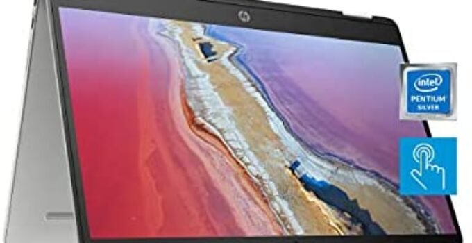 HP Chromebook x360 14a 2-in-1 Laptop, Intel Pentium Silver N5030, 4 GB RAM, 64 GB eMMC, 14” HD Micro-Edge Touchscreen, Chrome OS, 720p Webcam, Dual Speakers, Long Battery Life (14a-ca0023nr, 2021)