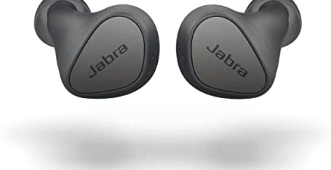Jabra Elite 3 in Ear Wireless Bluetooth Earbuds – Noise Isolating True Wireless Buds with 4 Built-in Microphones for Clear Calls, Rich Bass, Customizable Sound, and Mono Mode – Dark Grey