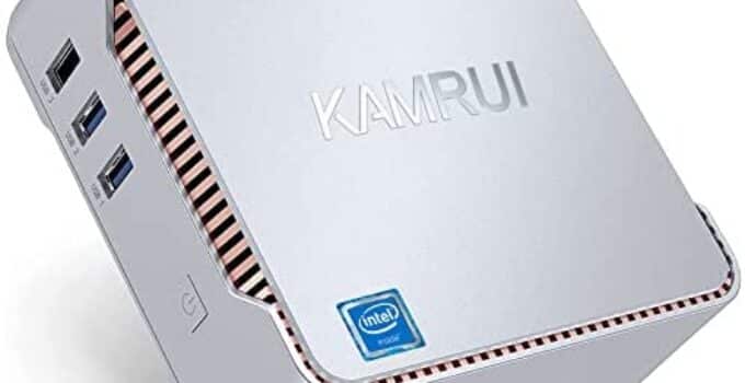 KAMRUI Mini PC Windows 11 Pro, 8GB DDR4 128GB SSD Intel Celeron J4125 Mini Desktop Computer, Support 2.5-inch SSD, 4K HDMI x2, Dual Band WiFi, Gigabit Ethernet, BT 4.2, Support Windows 10 Pro Micro PC