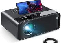 Mini Projector for iPhone, ELEPHAS 2020 WiFi Movie Projector with Synchronize Smartphone Screen, 1080P HD Portable Projector Supported 200″ Screen, Compatible with Android/iOS/HDMI/USB/SD/VGA