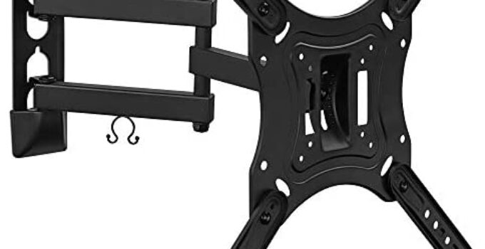 Mount-It! Full Motion TV Wall Mount Monitor Wall Bracket with Swivel and Articulating Tilt Arm, Fits 26 32 35 37 40 42 47 50 55 Inch LCD LED OLED Flat Screens up to 66 lbs and VESA 400×400