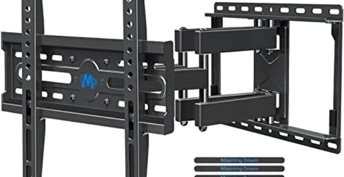 Mounting Dream TV Mount TV Wall Mount with Swivel and Tilt for Most 32-55 Inch TV, UL Listed Full Motion TV Mount with Articulating Dual Arms, Max VESA 400x400mm, 99 lbs. Loading, 16 inch Studs MD2380