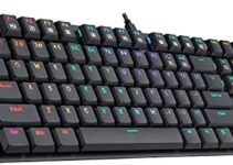 Redragon K607 Mechanical Gaming Keyboard, RGB LED Backlit, 87 Key Tenkeyless, Low Profile with Blue Switches for Windows PC Gaming (Wired)