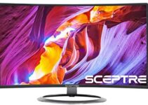 Sceptre C248W-1920R 24″ Curved 75Hz Gaming LED Monitor Full HD 1080P HDMI DisplayPort VGA Speakers Ultra Thin Metal Black