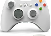 Wireless Controller 2.4GHz Game Controller with Receiver Remote Gamepad Joystick with Win 7/8/10 (White)