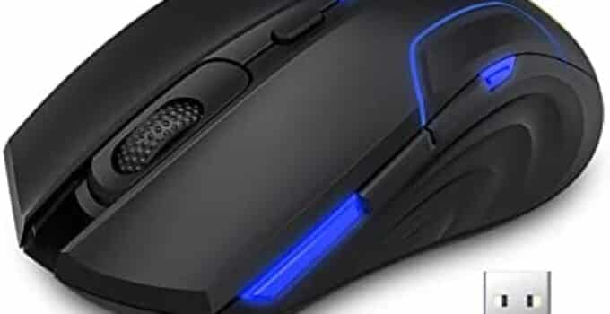 Wireless Gaming Mouse Up to 10000 DPI,2.4G Portable USB Cordless Computer Mice,Chroma RGB Backlits,6 Programmable Buttons,220Hr Battery Life,Ergonomic Laptop Mouse,RGB Wireless Mouse for PC/Mac Gamer