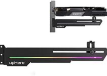 upHere GS05CF Rainbow LED Effec Graphics Card GPU Brace Support Video Card Sag Holder/Holster Bracket,Adjustable Length and Height Support