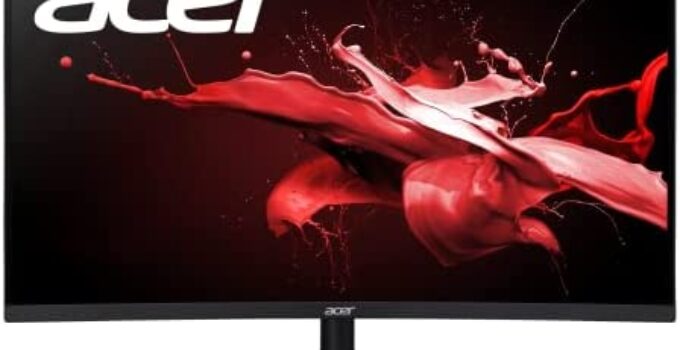 Acer ED270R Sbiipx 27″ 1500R Curved Zero-Frame Full HD (1920 x 1080) Gaming Monitor with AMD FreeSync Technology | 165Hz | 5ms (G to G) | Display Port & 2 x HDMI 1.4 Ports