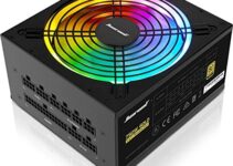 Computer Power Supplies 750W, RGB Power Supply Fully Modular 80+ Gold PSU, Addressable RGB Light Power Supply for Gaming PC