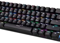 Motospeed CK62 Wireless 60% Dual Mode Mechanical Keyboard with RGB Backlit,Bluetooth Mechanical Keyboard with Red Switch(Classic Black)