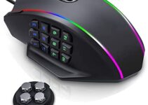 RGB MMO Gaming Mouse, High-Precision 16000DPI Optical Sensor, Dacoity Wired PC Gaming Mice with Side Buttons[RGB LED][Weight Tuning], 20 Programmable Buttons & Fire Button MMO Mouse for Windows PC Mac