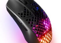SteelSeries Aerox 3 Wireless – Super Light Gaming Mouse – 18,000 CPI TrueMove Air Optical Sensor – Ultra-Lightweight 68g Water Resistant Design – 200 Hour Battery Life – Onyx