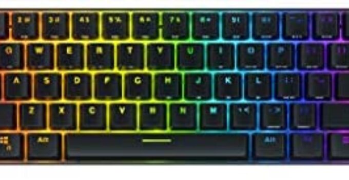 WhirlwindFX Atom 60% Gaming Keyboard: Interactive and Customizable Lighting – Immersive, Reactive RGB Experience (Red Linear)