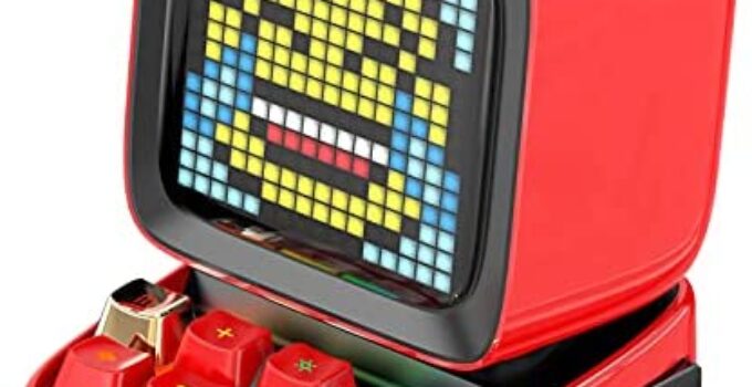 Divoom Ditoo Retro Pixel Art Game Bluetooth Speaker with 16X16 LED App Controlled Front Screen (RED)