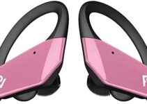 PALOVUE Wireless Earbuds Earphones, Bluetooth 5.2 Headphones and CVC8.0 Noise Cancelling Earbuds with 4 Mic for Sports Qualcomm CSR, Fast Pair (Pink)