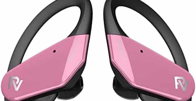 PALOVUE Wireless Earbuds Earphones, Bluetooth 5.2 Headphones and CVC8.0 Noise Cancelling Earbuds with 4 Mic for Sports Qualcomm CSR, Fast Pair (Pink)