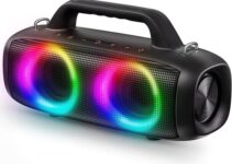 70W Loud Bluetooth Speaker, Uoudio IP67 Waterproof Wireless Speakers with RGB Lights, Rich Bass, 360° Stereo Sound, Built-in Mic Port,12H Playtime, Portable Bluetooth Speakers for Outdoor Party Beach