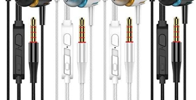 A9 Headphones Earphones Earbuds Earphones, Noise Islating, High Definition, Stereo for Samsung, iPhone,iPad, iPod and Mp3 Players (Mixed Color 4 Pairs)
