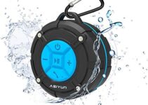 ASIYUN Shower Speaker, IPX7 Waterproof Bluetooth Speaker, Loud HD Sound, Portable Wireless Speaker with Suction Cup & Sturdy Hook, Built-in Mic, for Shower, Pool, Beach, Outdoor(Blue)