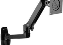 Amazon Basics Wall Mount Monitor Stand – Lift Engine Arm Mount, Aluminum, 2 Pack