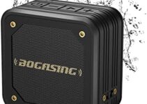 BOGASING M10 Portable Bluetooth Speaker, IPX7 Waterproof, 15W Loud Sound & Subwoofer, Bluetooth 5.0 Wireless Dual Pairing, 24H Playtime, for Outdoor Sport (Black)