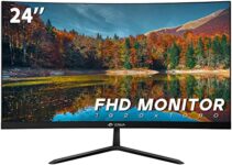 CRUA 24″ Inch Curved Monitor FHD(1920×1080p) 75HZ,LED Ultra-Thin Computer Monitor for Home & Office, Frameless with Eye-Care,HDMI,VGA Port, Black