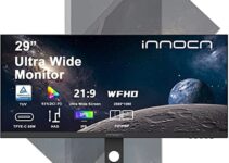 INNOCN 29″ Ultrawide Computer Monitor WFHD 2560 x 1080P 21:9 IPS Display 350Nits 99% sRGB Type C DP HDMI PC Monitor, 75Hz, HDR10, Vertical, Ultra Narrow Bezel, Wall Mountable – 29C1F