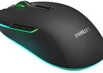 PHILIPS RGB Wired Gaming Mouse, 7 Programmable Buttons, Adjustable DPI, Comfortable Grip Ergonomic Optical PC Computer Gamer Mice