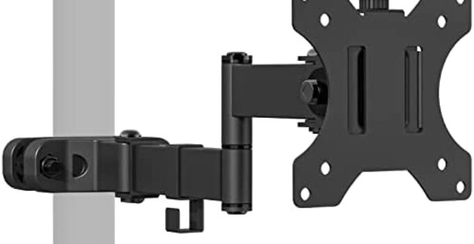 Single Monitor Arm VESA Mount, Fully Adjustable 2 Tier with 75mm and 100mm Universal Plate (011ARM), Black by WALI