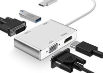 USB C to HDMI DVI VGA Adapter, Weton 4 in 1 USB-C hub to 4K HDMI, VGA, DVI Video Adapter, Male to Female Multi-Display Video Converter Monitors Connector for Mac Pro, MacBook Air, iPad Pro, XPS, etc