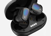 Wireless Earbuds, Bluetooth Headphones in-Ear with Microphone, Bluetooth 5.1 Smart Touch Control, Power Display, Stereo Sound Quality Compatible with All Smart Phone &Android,IPX7-Black