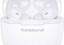 Wireless Earbuds, FUNSOUND Bluetooth Headphones with 4 Mics IPX7 Waterproof 38H Playtime Bluetooth Earbuds Noise Cancelling Stereo Earphones, Touch Control in-Ear Headset for iPhone Android, White
