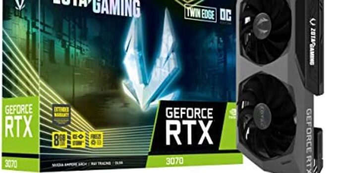 ZOTAC Gaming GeForce RTX 3070 Twin Edge OC Low Hash Rate 8GB GDDR6 256-bit 14 Gbps PCIE 4.0 Gaming Graphics Card, IceStorm 2.0 Advanced Cooling, White LED Logo Lighting, ZT-A30700H-10PLHR